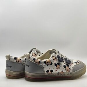Disney Mickey Mouse Toddler unisex Kids velcro Shoes White Gray light up size 12